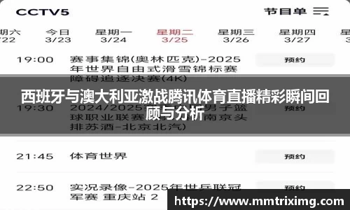 西班牙与澳大利亚激战腾讯体育直播精彩瞬间回顾与分析